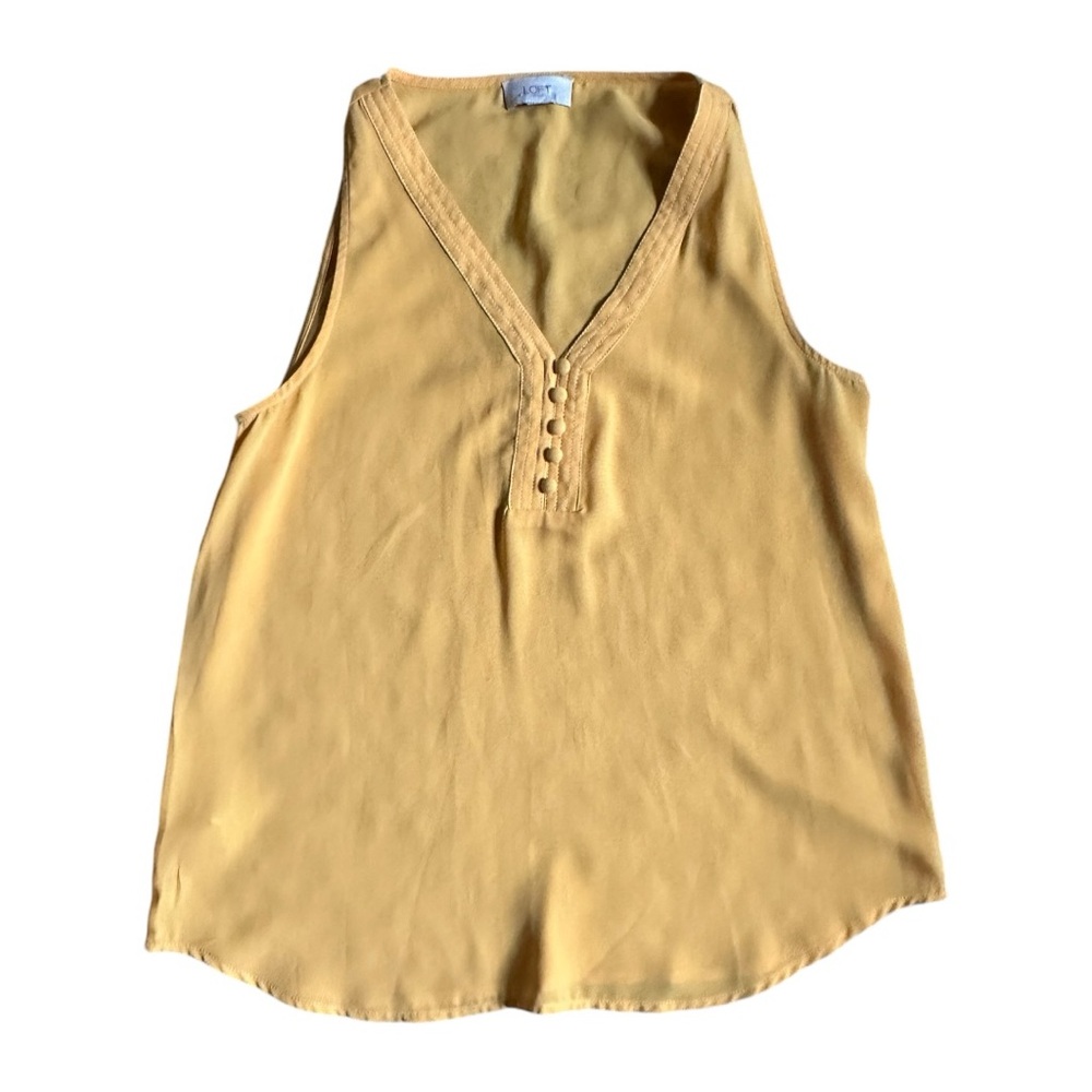 Loft Flowy Mustard Yellow Shirt Size Small